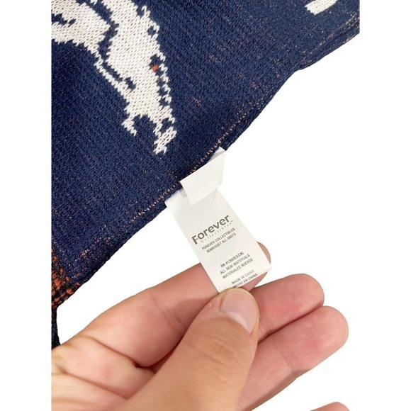 Forever Collectibles NFL Denver Broncos Knit Color Blend Scarf Smiley Faces - Picture 2 of 2